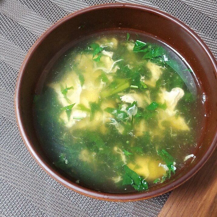 モロヘイヤと卵の*コンソメスープ